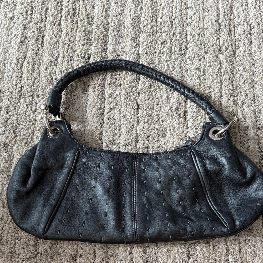 Via Spiga Black Leather Shoulder Bag